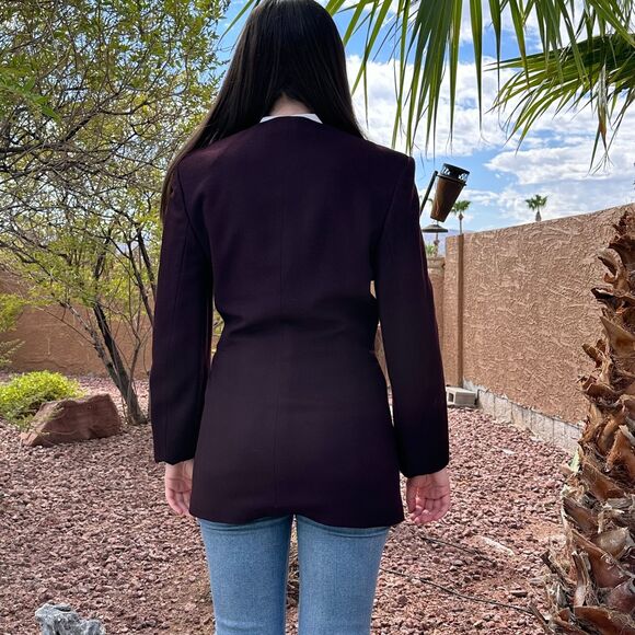 Vintage 1980s Louis Feraud Wool Women's Size 6 Purple Tassel Made In W Germany - Picture 5 of 12